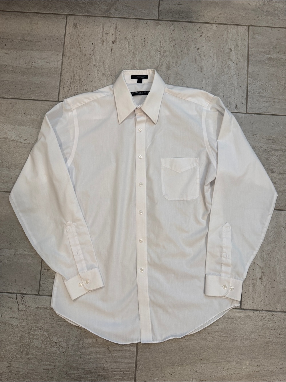 Geoffrey Beene White Long-Sleeve Dress Shirt